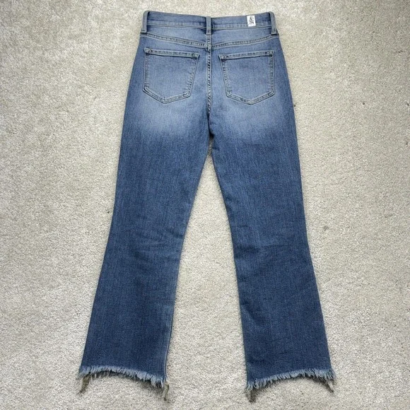 Altar'd State Jeans Womens 26 Blue High Rise Distressed Straight Raw Hem Denim - Picture 4 of 11